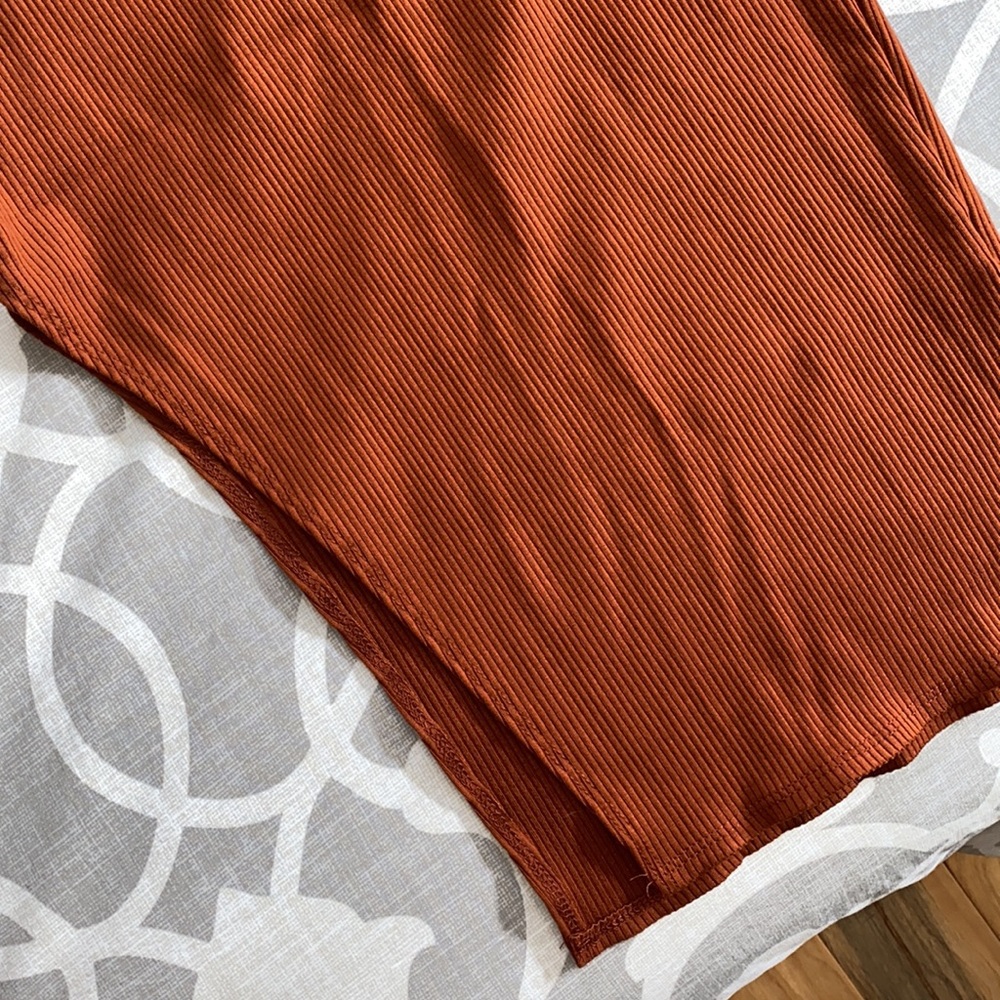 Rust Orange Ribbed Two-Piece Set - image 7